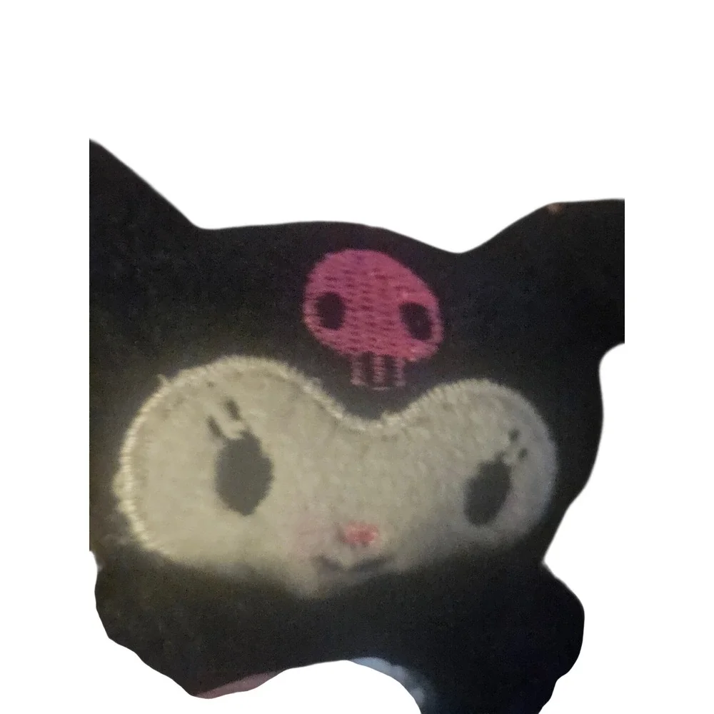 Kuromi Plush Pom Pom‎ Keychain Black Cute Kawaii Accessory